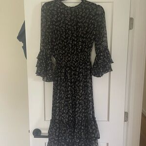 Misa Black Floral Dress